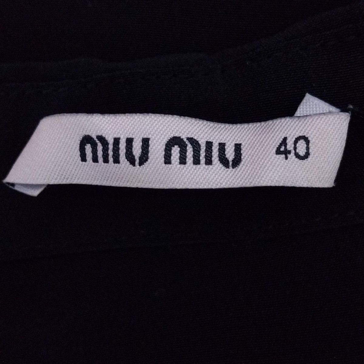 miumiu☆ロゴデザイン 半袖 ワンピース BLACK 40 219033-01.jpg