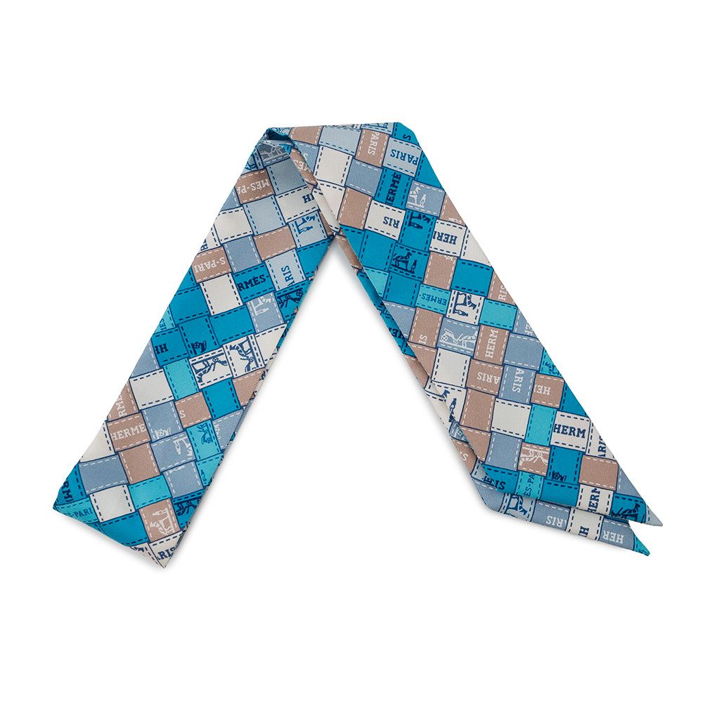 エルメス スカーフ ツイリー ボルデュック B uc au Carre HERMES シルクスカーフ チェック
