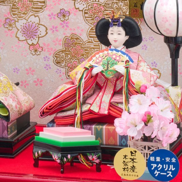 雛人形 幅48cm ケース飾り | 親王飾り 小三五 浮舟 彩色 雛人形ケース入り