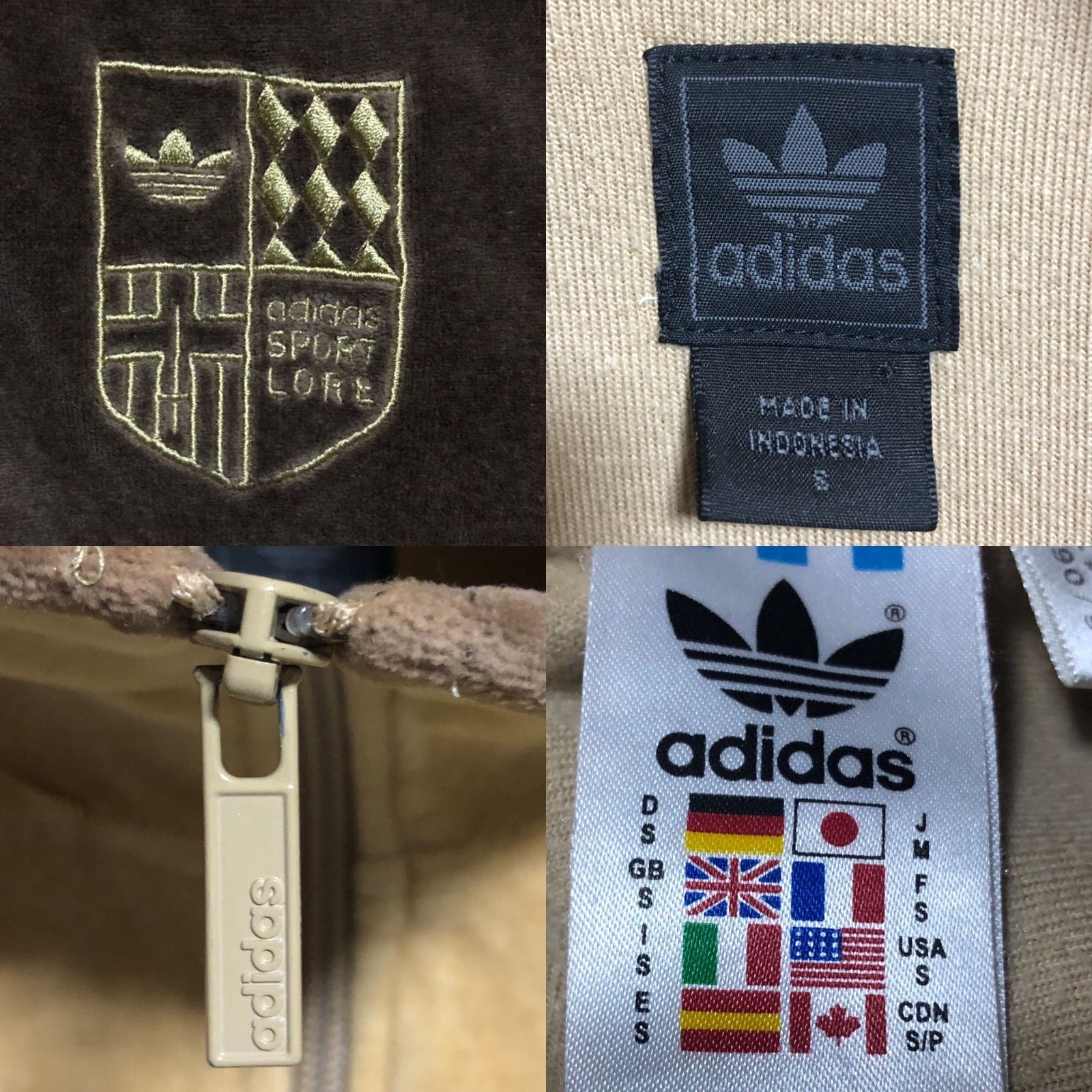 adidas 刺繍 トラックジャケット ベロア 90 希少デザインXXL⭐️90s adidas ベロアトラックジャケット