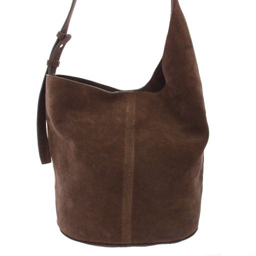 ザラ ZARA ソフトスプリットスエード アシンメトリー バケット バッグ