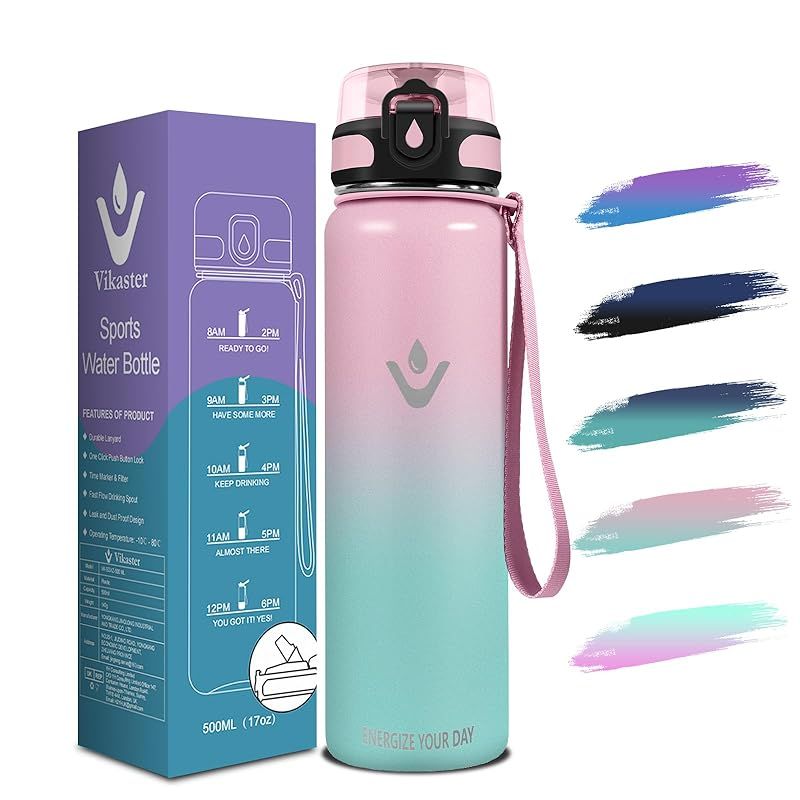 【新着商品】Eliciya 水筒 500ml 真空断熱 保温 保冷 直飲み可能 蓋付き 防漏防滑 ステンレス製 軽量設計 持ち運び便利 洗いやすい スポーツ飲料対応 スポーツボトル 可愛い 女性 子供用 学生用 