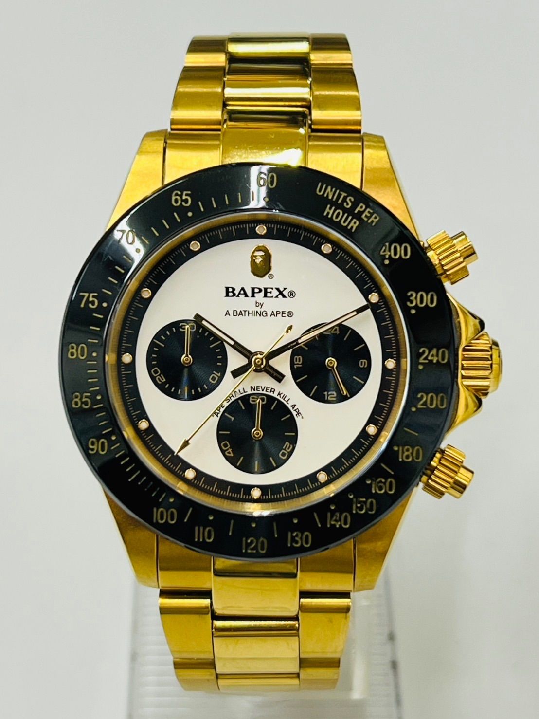 A BATHING APE エイプ TYPE 4 BAPEX ベイペックス デイトナ ゴールド腕時計