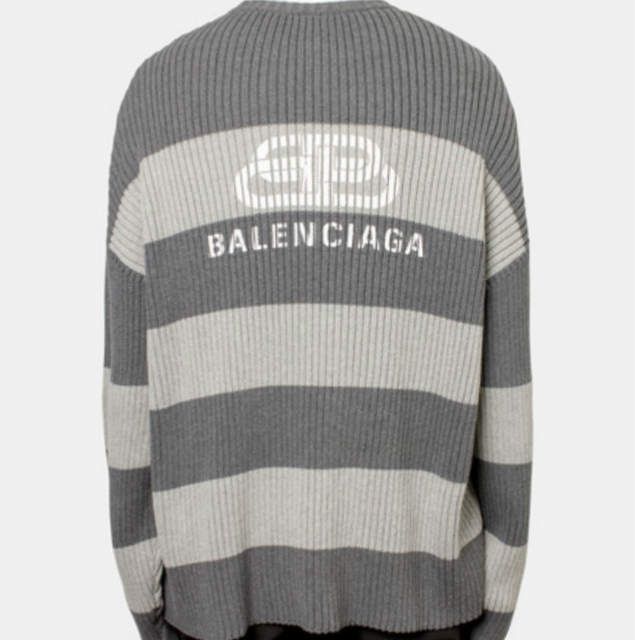 BALENCIAGA バレンシアガ 21SS イタリア製 BORDER BB LOGO KNIT ...