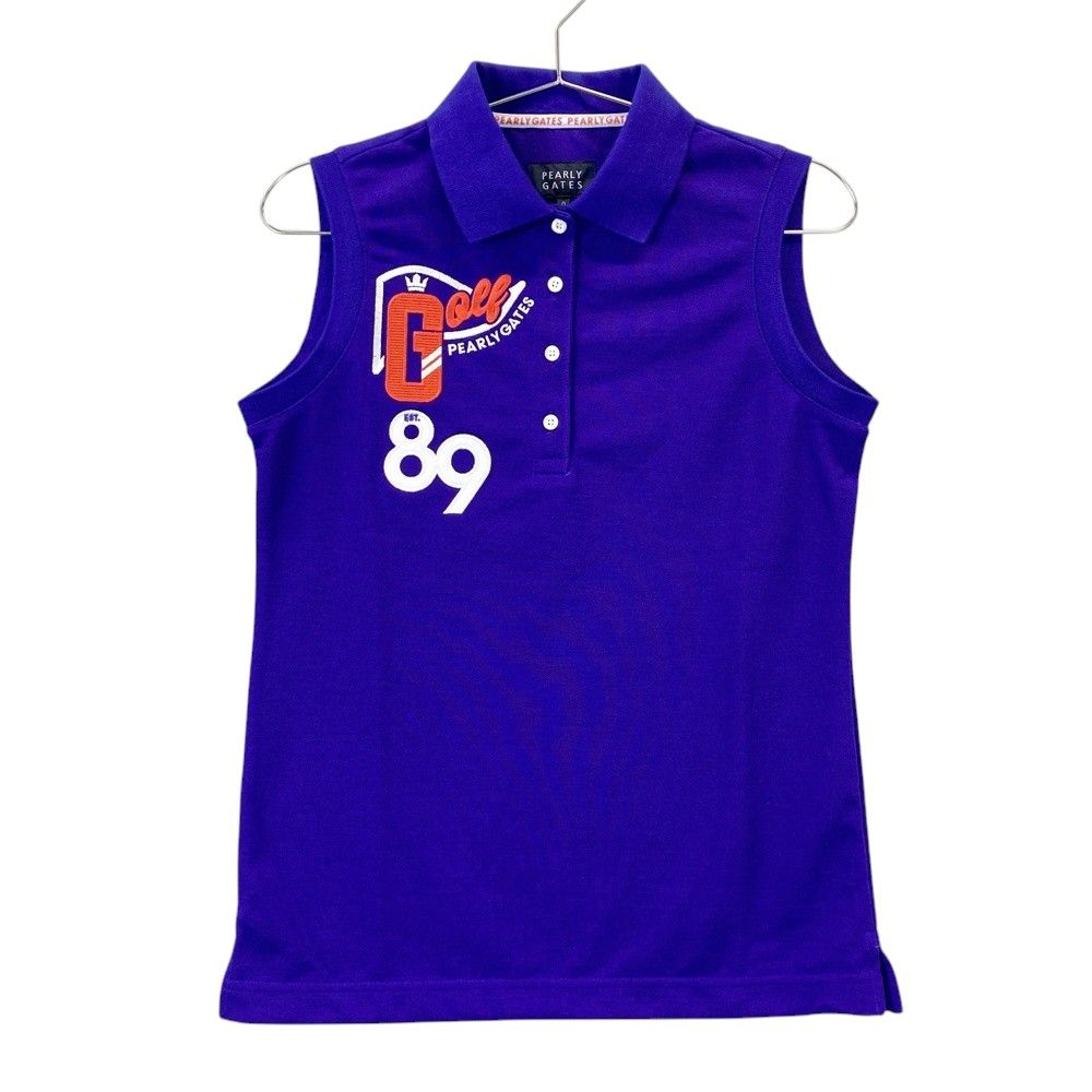 【即決】PEARLY GATES パーリーゲイツ ノースリーブポロシャツ 総柄 ネイビー系 0 [240001278070]【中古】ゴルフウェア レディース PEARLY GATES パーリーゲイツ ノースリーブポロシャツ 袖