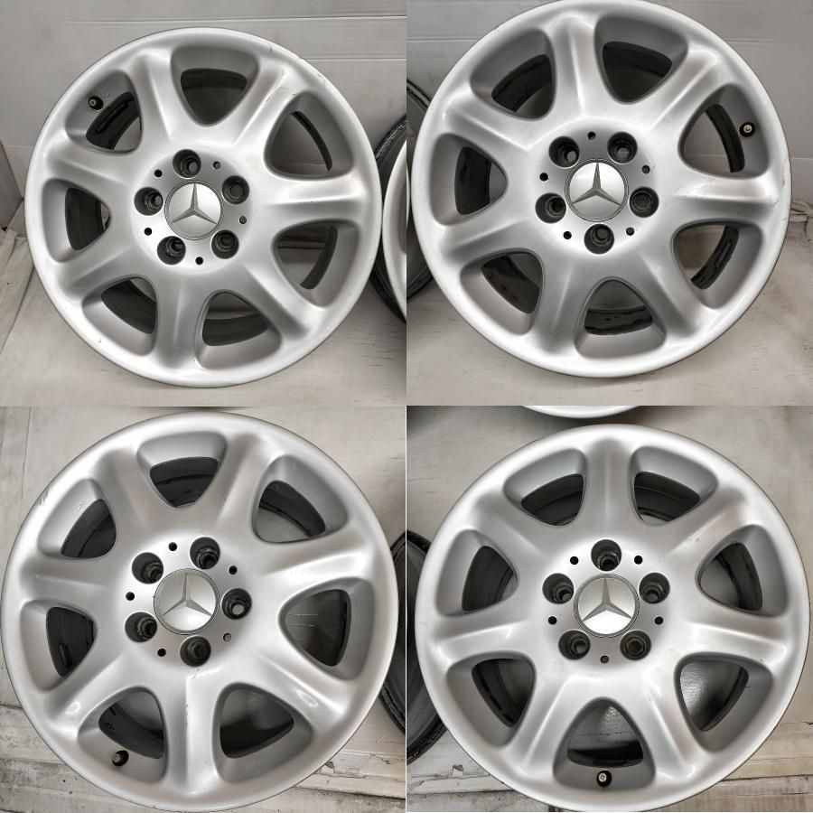 希少！ 16x7.5J メルセデスベンツ W220 Sクラス 純正 4本セット 5H -112 ET 46 ハブ 66.5ｍｍ A2204010102   中古