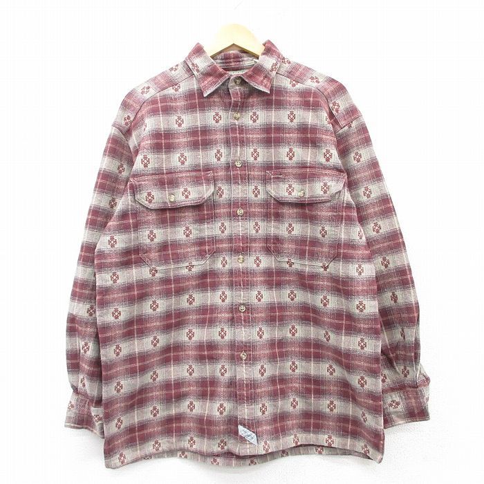 L/古着 リーバイス Levis 長袖 フランネル シャツ メンズ 00s コットン エンジ他 25feb17 中古 トップス