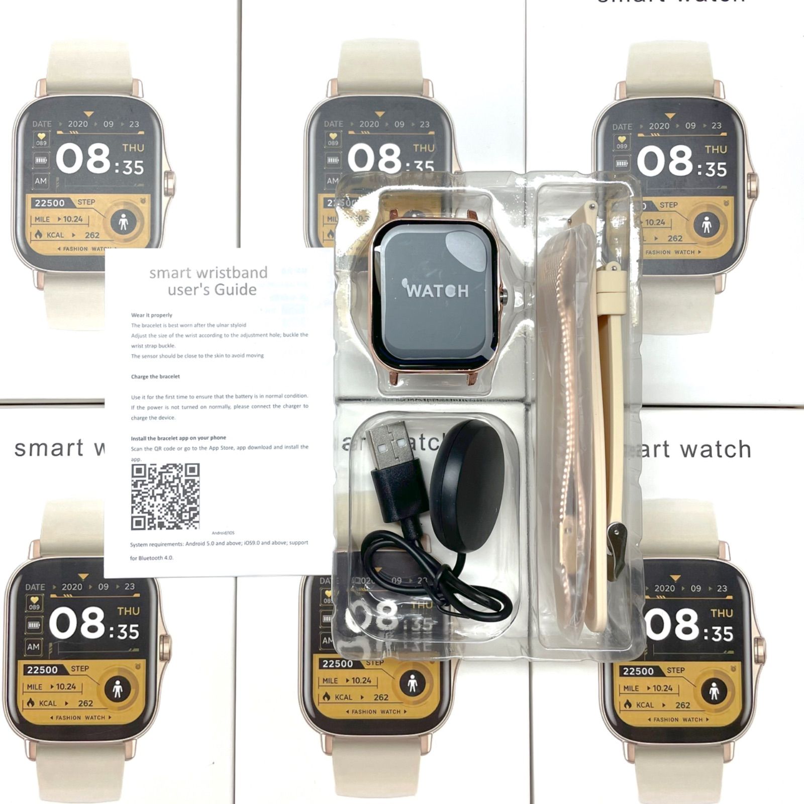 24時間以内発送】大人気 スマートウォッチ 時計 ゴールド レディース