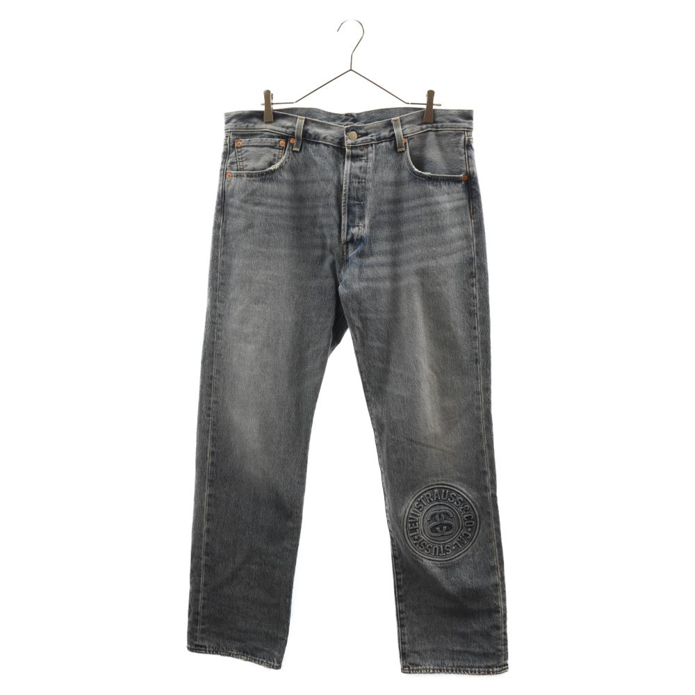 STUSSY (ステューシー) 23SS ×Levis STUSSY RUGGED BOTTOM Indigo Worn In ×リーバイス エンボス 3Dロゴ デニムパンツ S110782 インディゴ