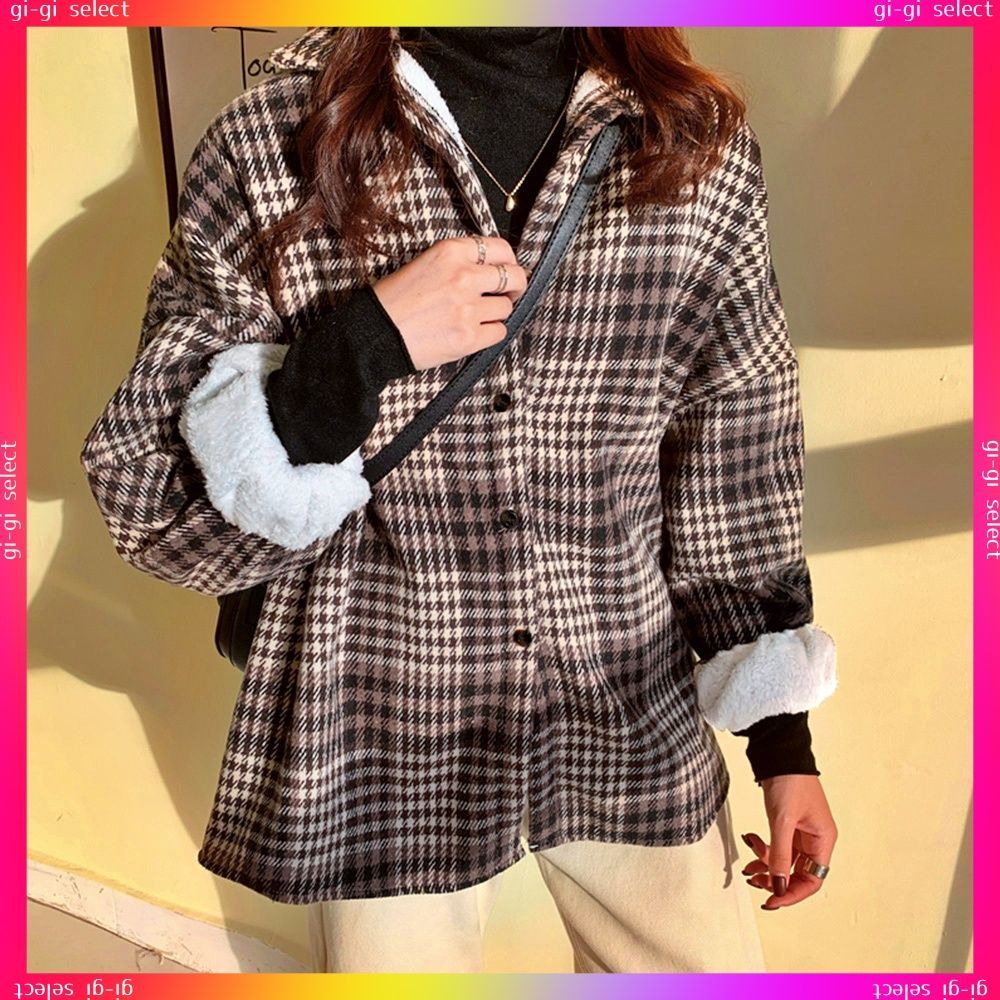 チェック柄シャツ 裏ボア ジャケット秋冬レディース 裏起毛