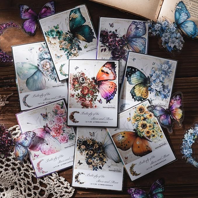 Alideco 240枚 フレーク シール ステッカーコラージュ 素材 ペーパー