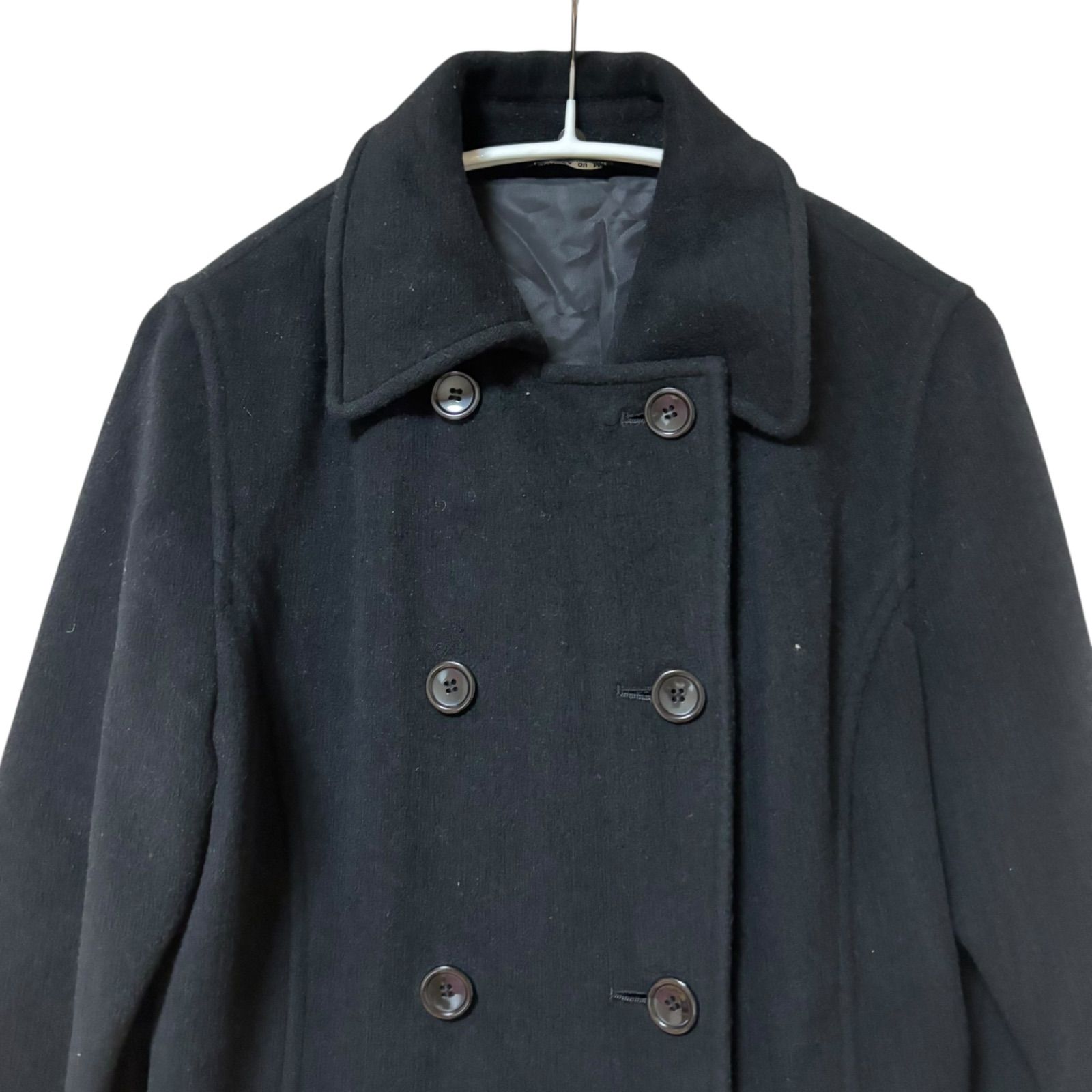 RE242 COMME ÇA DU MODE コムサデモード ロングコート ブラック ウール