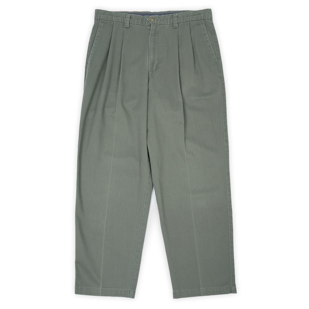 ドッカーズ DOCKERS 90s 90年代 2タック チノトラウザー ストレート 定番 Levi's リーバイス傘下 USA ヴィンテージ ビンテージ VINTAGE アメリカ古着 メンズ ズボン パンツ オリーブグリーン W34 L30【中