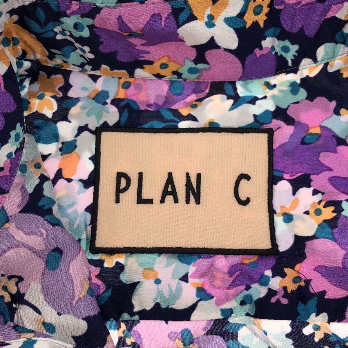 PLAN C プラン シー 20AW リボン付き フラワーミディシャツワンピース 