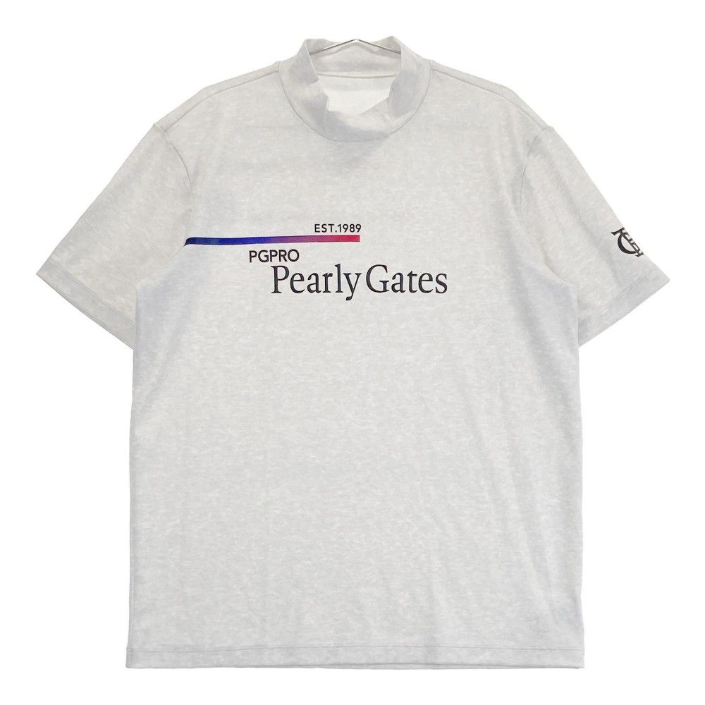 サイズ：6 PEARLY GATES パーリーゲイツ 2024年モデル モックネック 半袖Tシャツ  グレー系 [240101453799] ゴルフウェア メンズ ストスト サイズ：6 PEARLY GATES パーリーゲイツ 2024年モデル モック