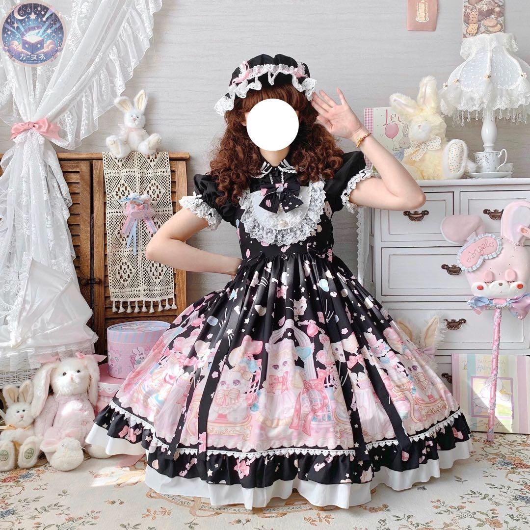 ♥ ネコちゃん柄ジャンパースカート♪女子会にぴったりロリータファッション