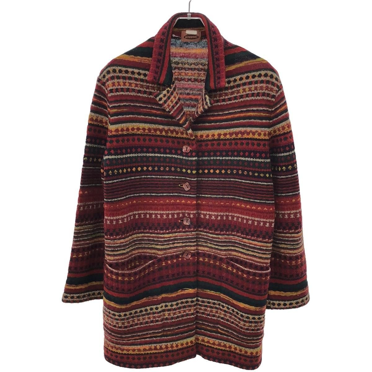 MISSONI ミッソーニ ボーダーニットジャケット レッド系 44