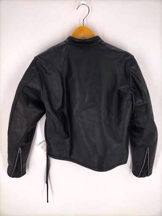 SQUADRON レザージャケット プルオーバー ハーフジップ ブラック 36