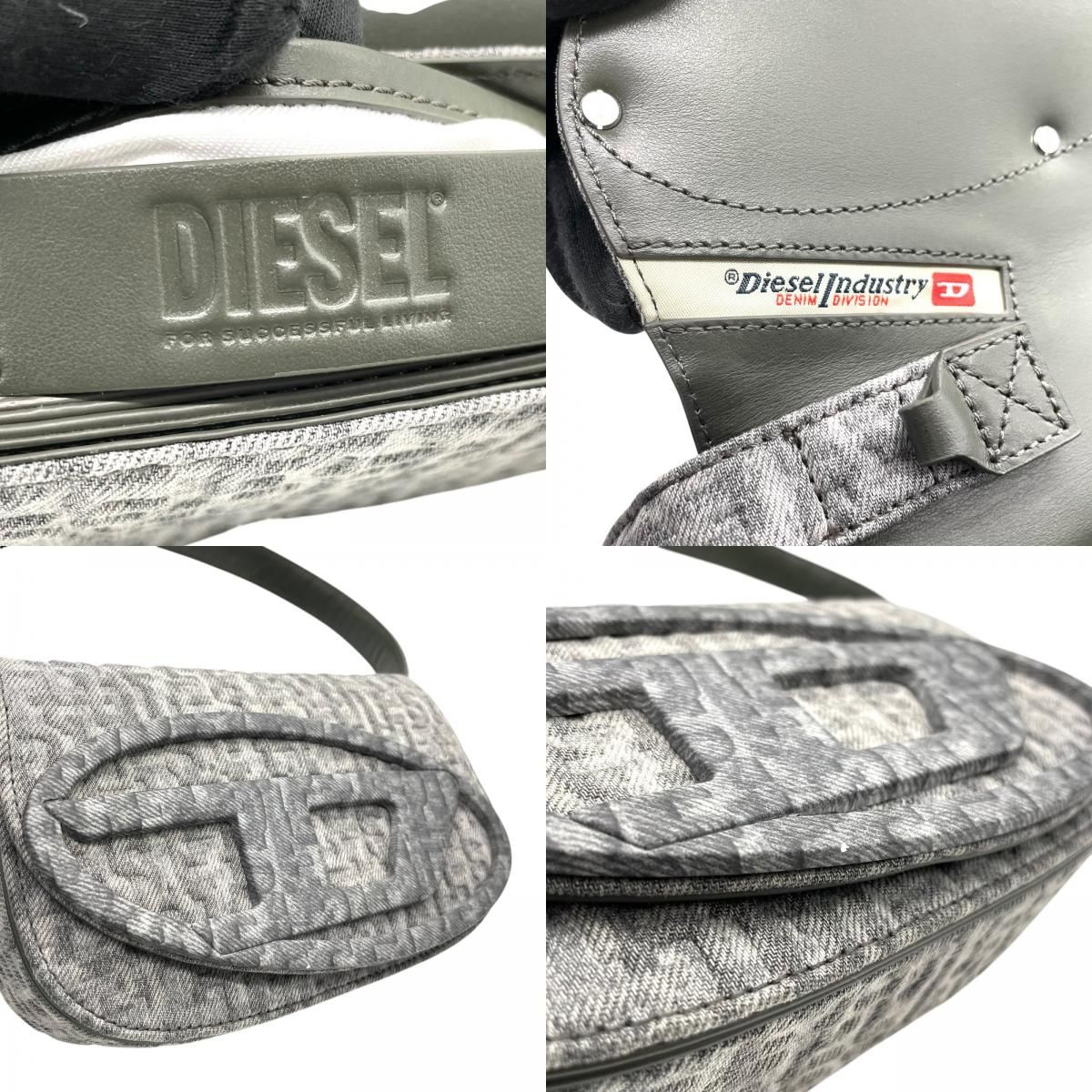 未使用級 ディーゼル DIESEL 1DR モノグラムデニム レザー 本革 