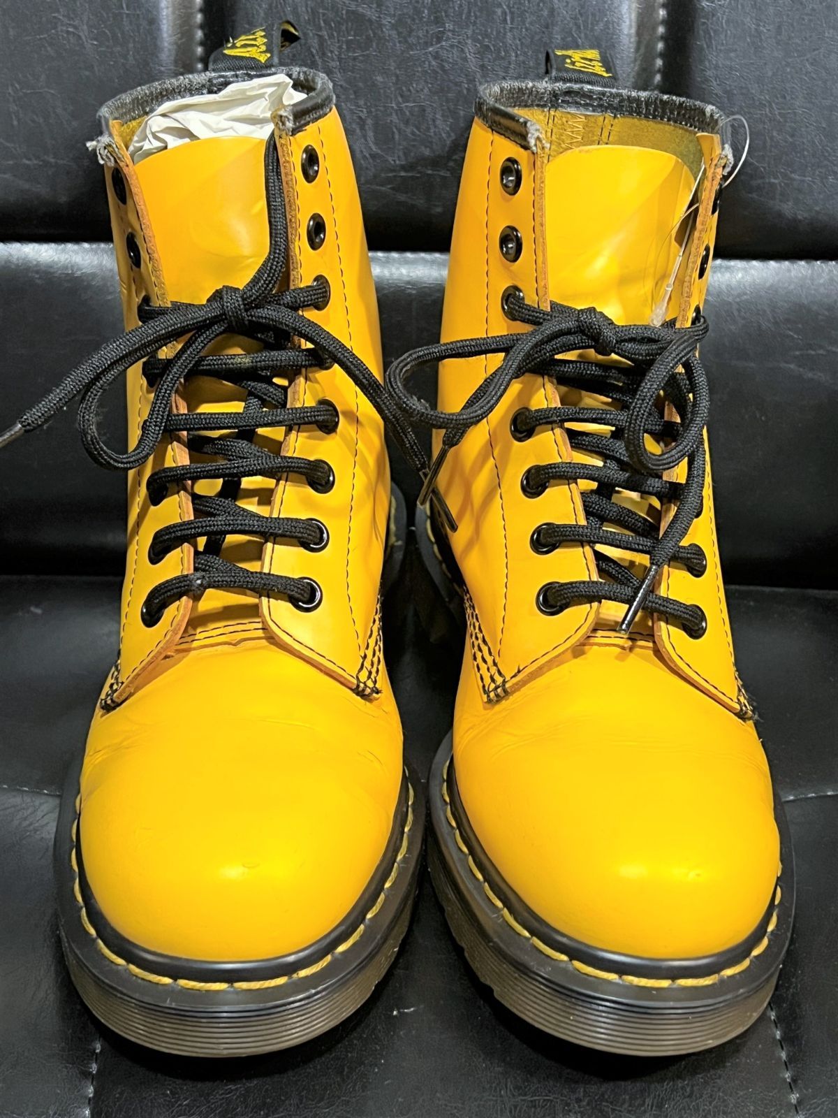 ドクターマーチン 8ホール ブーツ イエロー UK6 25cm 黄色 Dr.Martens ...