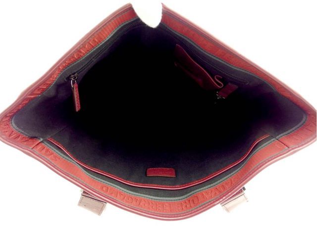 サルヴァトーレ フェラガモ トートバッグ トート ショルダー バッグ レディース メンズ ロゴ ボルドー レザー Salvatore Ferragamo T20705D 