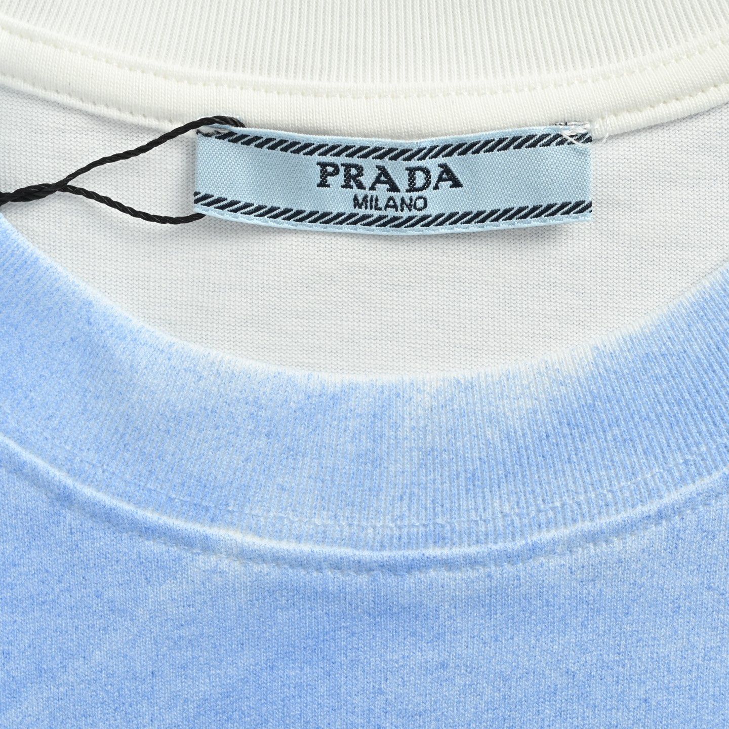 【PRADA】プリント グラデ ジャケット 軽量 半袖 パーカ ブルー PRADA】プリント グラデ ジャケット 軽量 半袖 パーカ ブルー