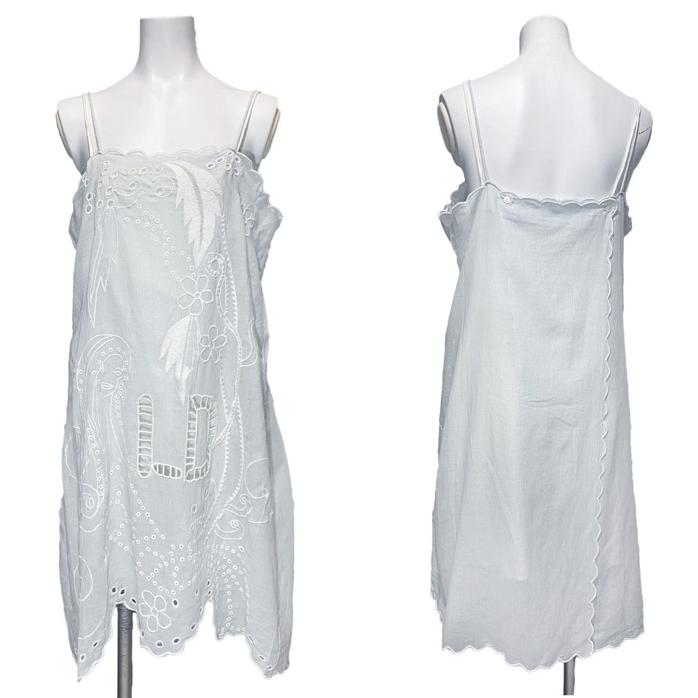 新品ローレンスドリジェLAURENCE DOLIGEパリ刺繍ワンピース水色#0  