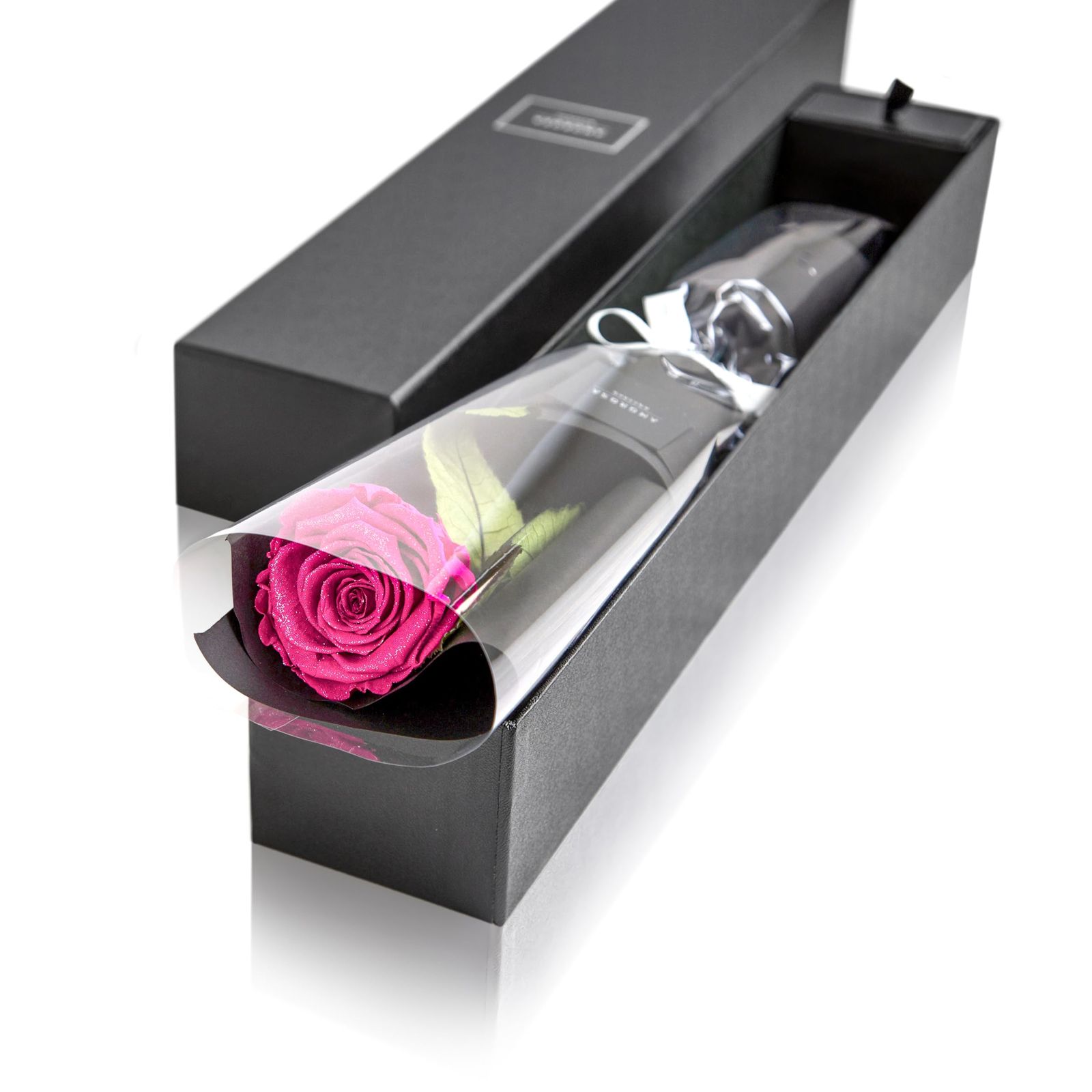 AMOROSA アモローサ プリザーブドフラワー ダイヤモンドローズ ザ ワン ホットピンク バラ ギフト 花 誕生日 結婚 記念日 プロポーズ ドライフラワー AM17-12