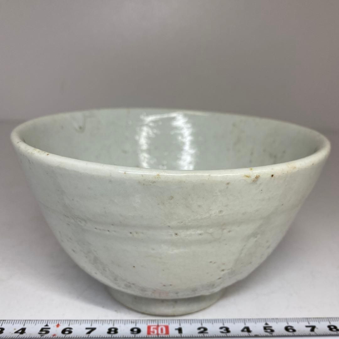 朝鮮古美術 李朝白磁茶碗 J 直径14.5cm 東H5-0903 タサチ