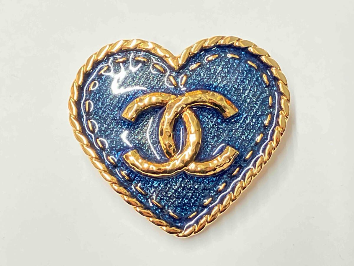 CHANEL シャネル 24SS ハート デニム ココマーク I24P ブローチ