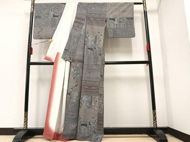 平和屋着物○小千谷紬 草花文 正絹 逸品 AAAY8676ph - メルカリ