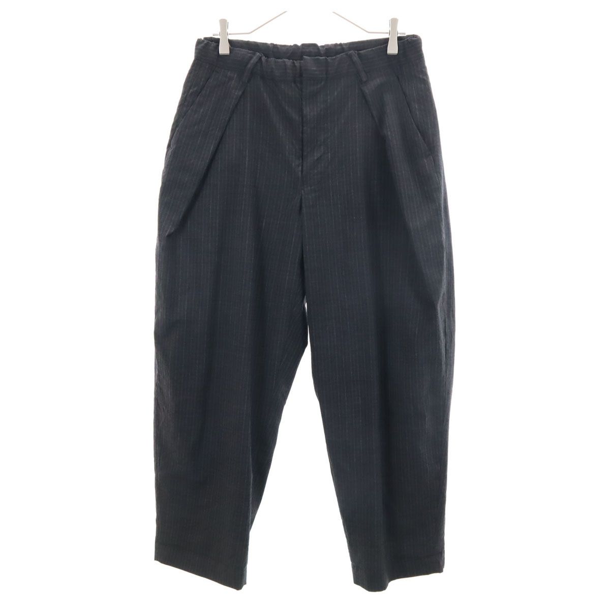 COLINA コリーナ 日本製 ウール ストライプ柄 イージーパンツ M グレー系 メンズ COLINA コリーナ 日本製 ウール ストライプ柄 イージーパンツ M グレー