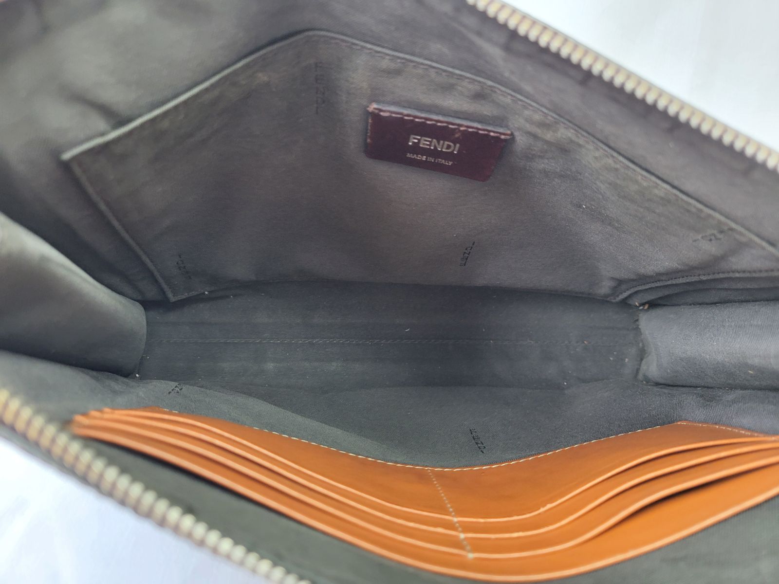 FENDI フェンディ FFズッカ PVC/レザー クラッチバッグ FENDI フェンディ ズッカ柄 クラッチバッグ セカンドバッグ