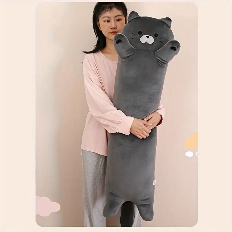 猫枕 ビッグ猫枕 かわいい寝枕 現実を伴う巨大な人形 ガールフレンド 子供の誕生日プレゼント 洗える動物クッション 130cm