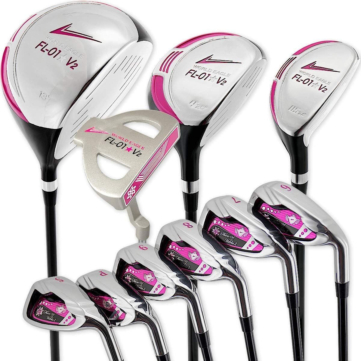 WORLD EAGLE 初心者向け 女性用 ゴルフクラブセット 右利き用 6本