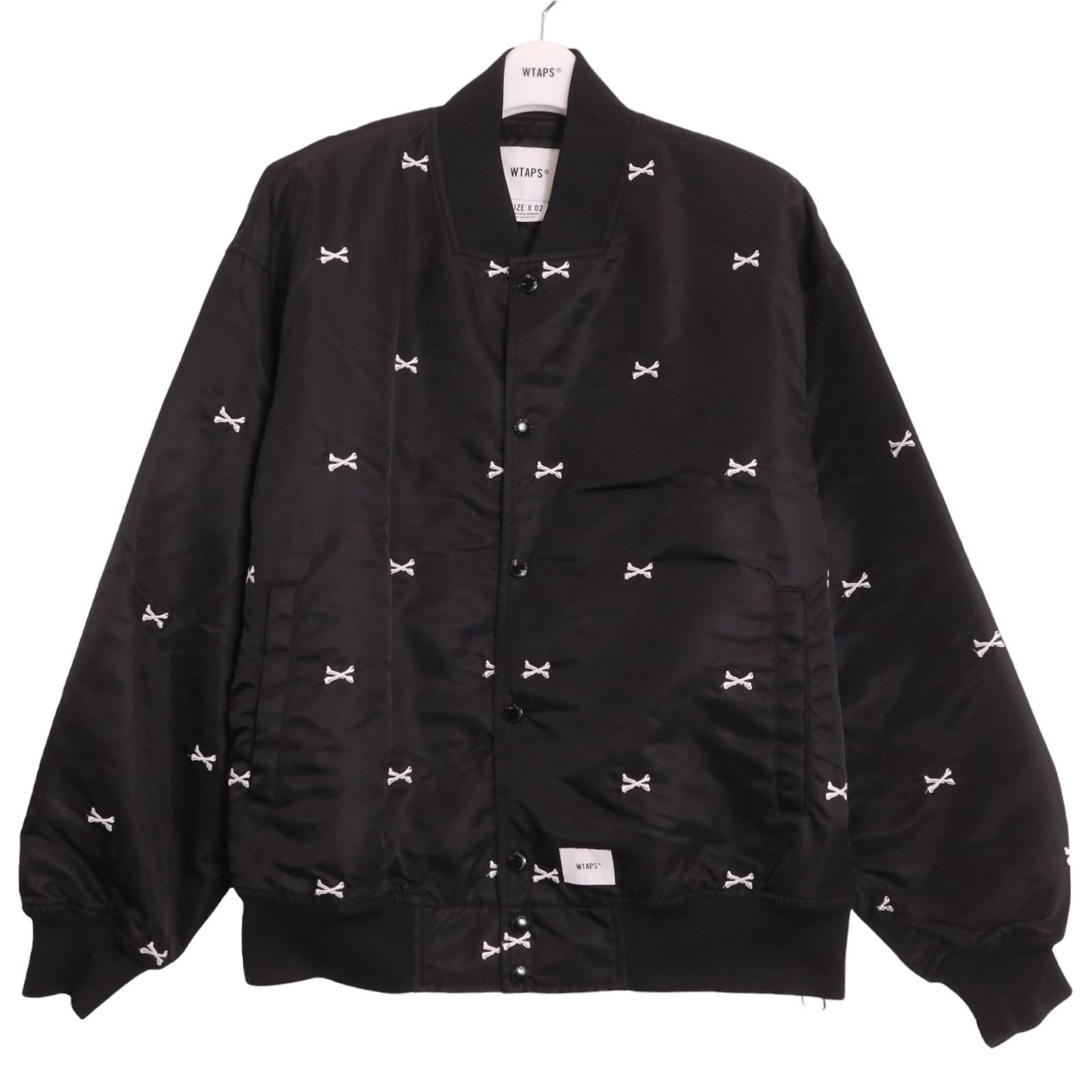 WTAPS / TEAM JACKET NYLON TWILL TEXTILE  ダブルタップス クロスボーン 刺繍 チームジャケット 中綿入り ナイロン ジャケット 221TQDT-JKM01 表記サイズ2【2407】