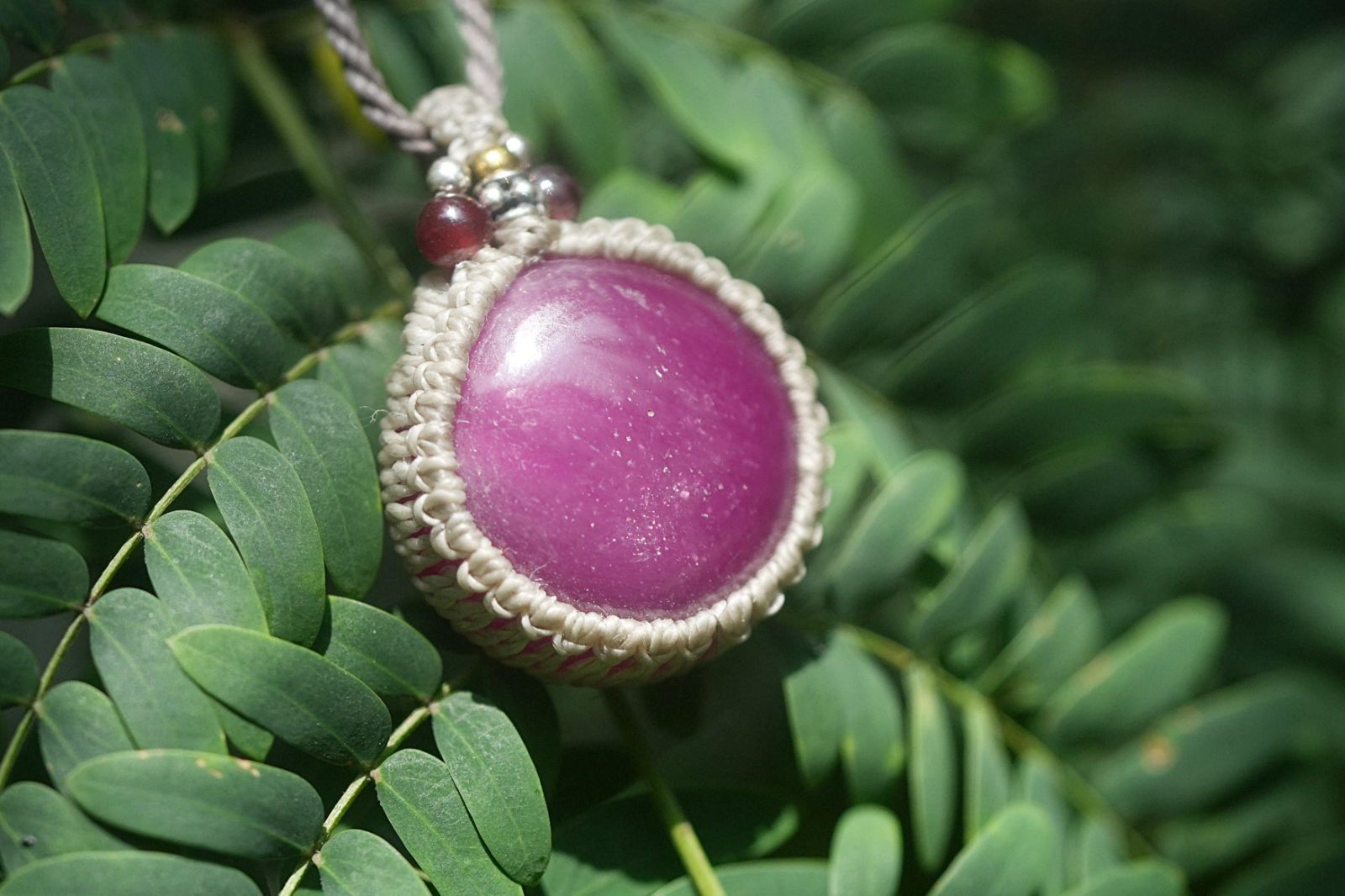 ストア ピンクキャンディ☆ルビー マクラメネックレス 1560