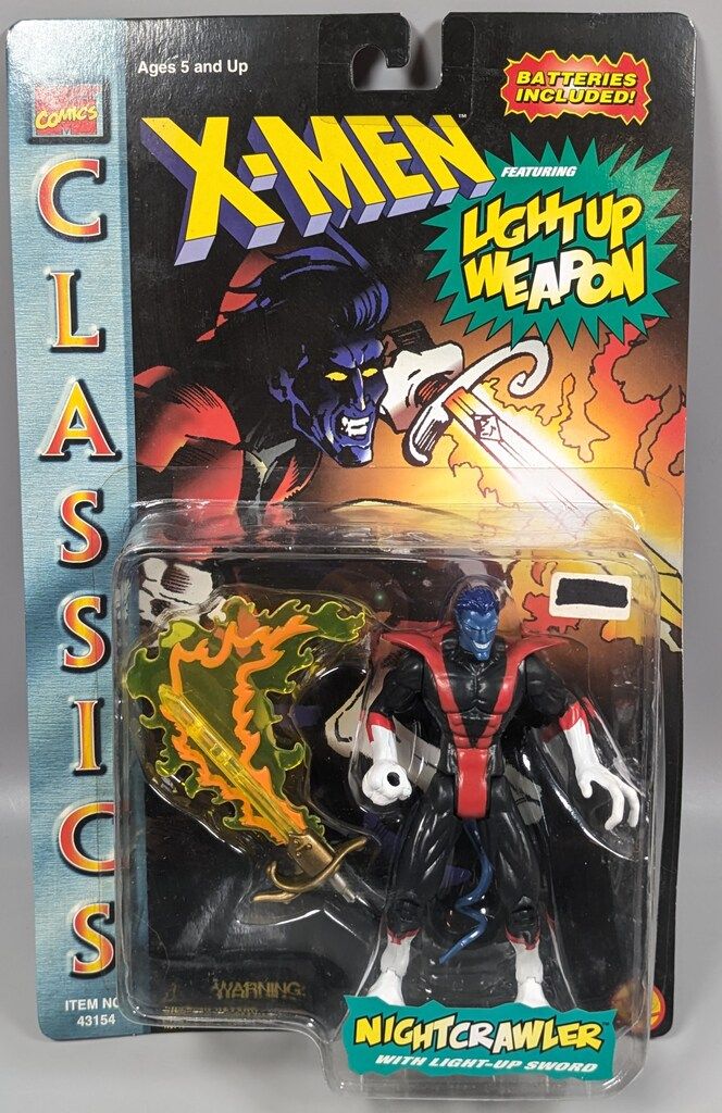 TOYBIZ LIGHT UP WEAPON NIGHTCRAWLER (赤 / 黒服) 5インチ