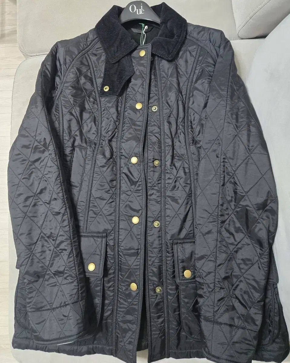 BARBOUR ビデニル タートルネックキルト ジャケット ブラック010 90