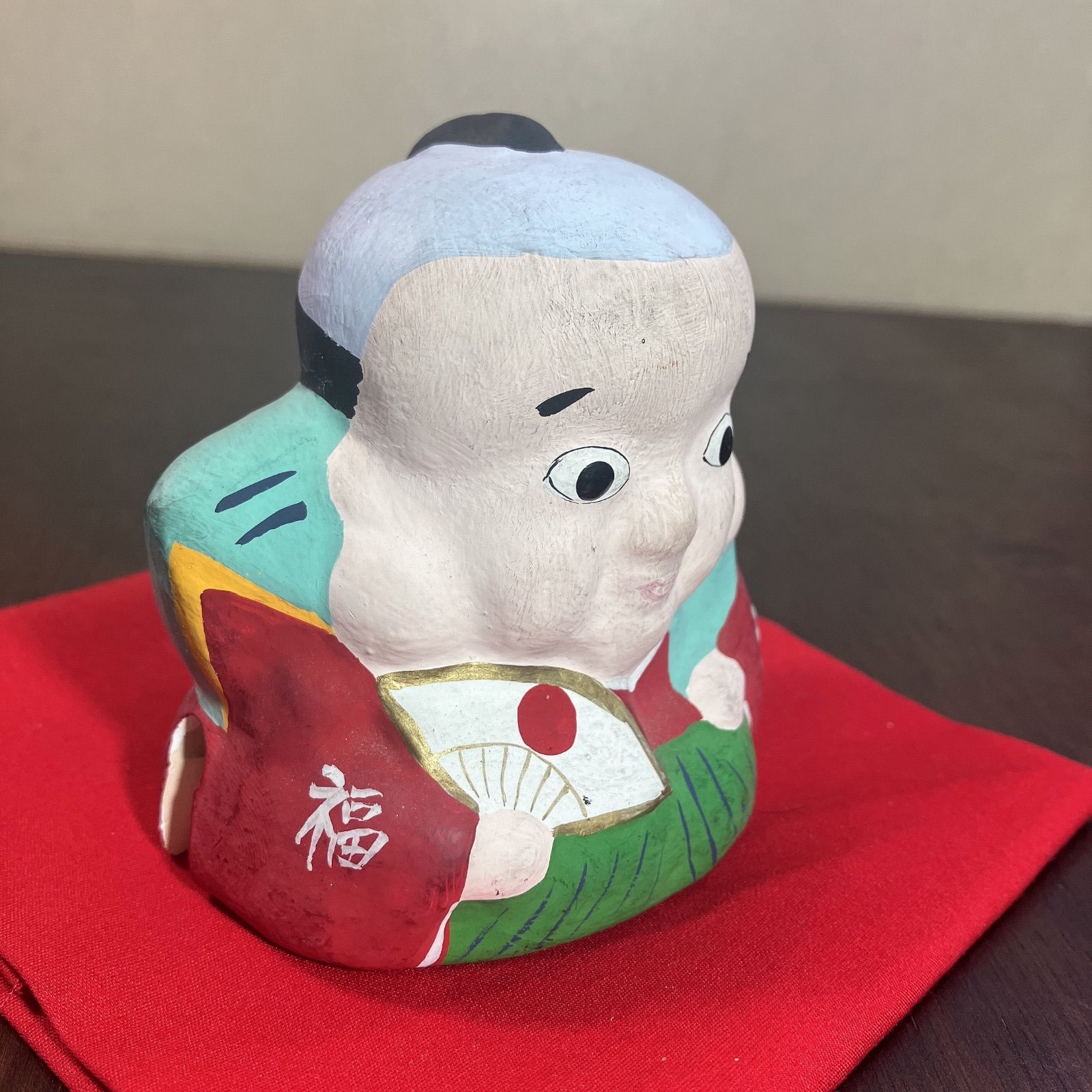 福助 置物 鈴 縁起物 骨董品 アンティーク レトロ よーいドン 隣の人間