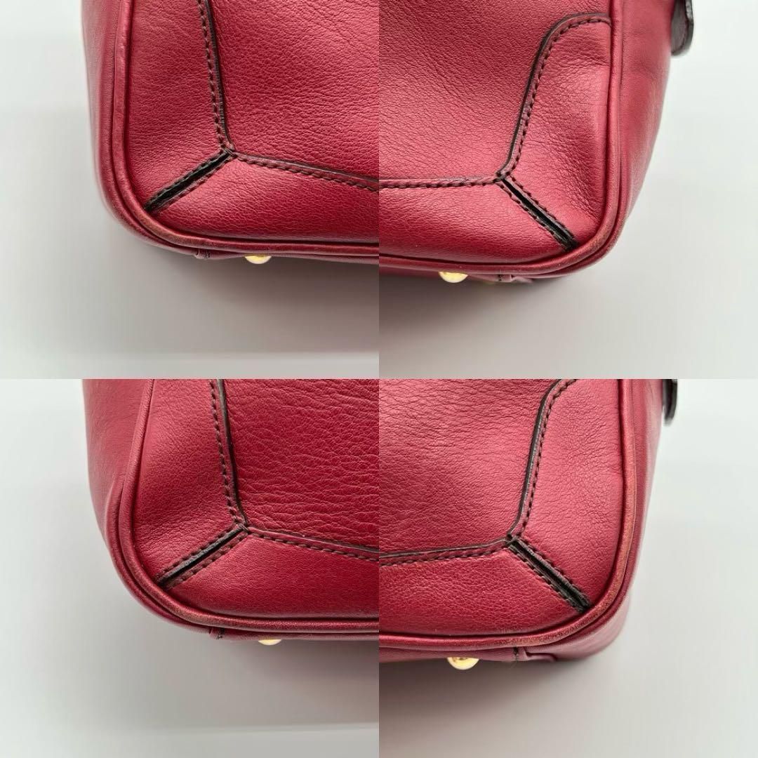 【良品】HAMANO 濱野皮革工藝 ハンドバッグ トートバッグ レザー レッド 良品】HAMANO 濱野皮革工藝 ハンドバッグ トートバッグ レザー