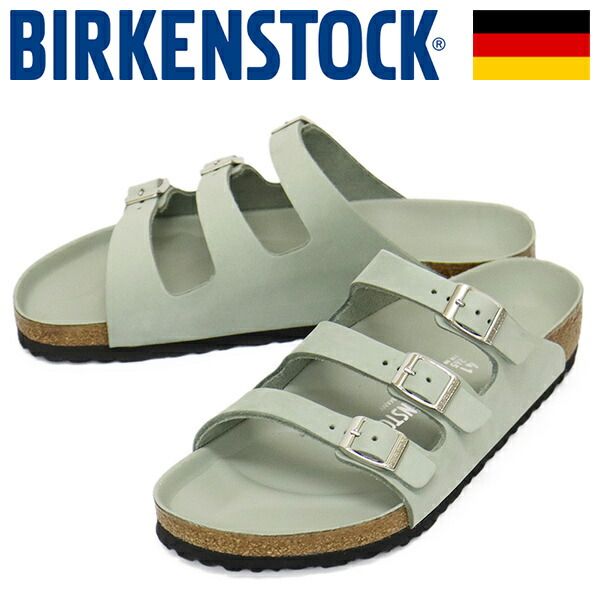 BIRKENSTOCK ビルケンシュトック 1029349 FLORIDA HEX フロリダ ヌバックレザーサンダル PURE SAGE レギュラー幅 BI452 レギュラー幅 39-約25.0cm