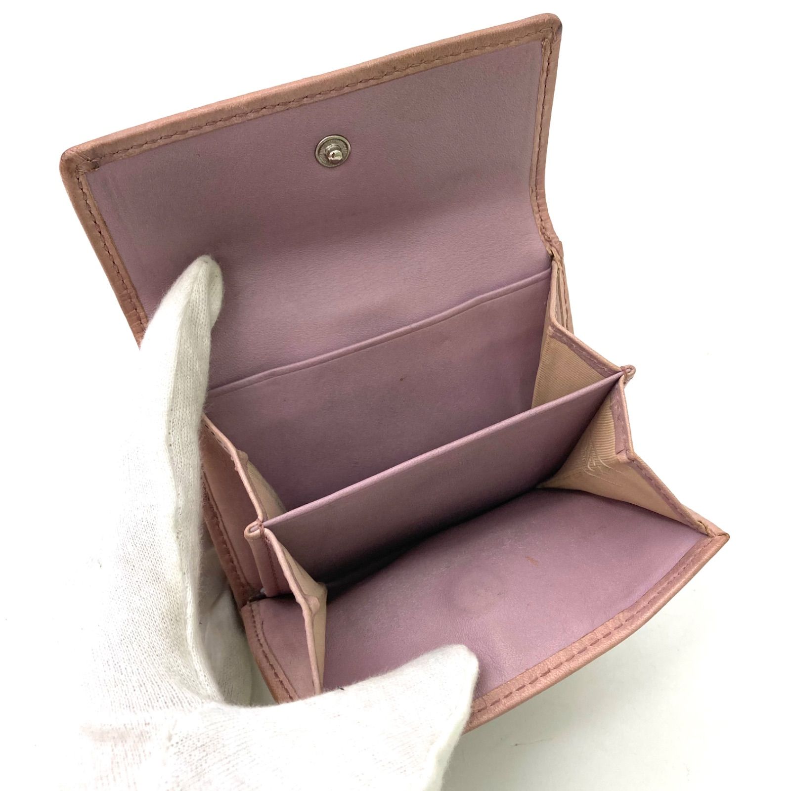 COACH】コーチ 三つ折り財布 シグネチャー ピンク ミニ財布 ジャンク
