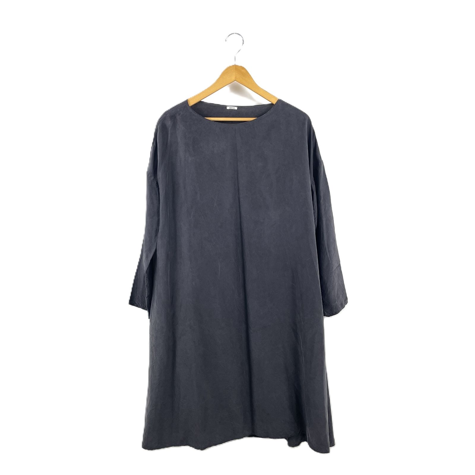 APUNTOB JOURNAL STANDARD LUXE アプントビー ジャーナルスタンダードラックス シルク ノーカラーワンピース ブラック|グレー