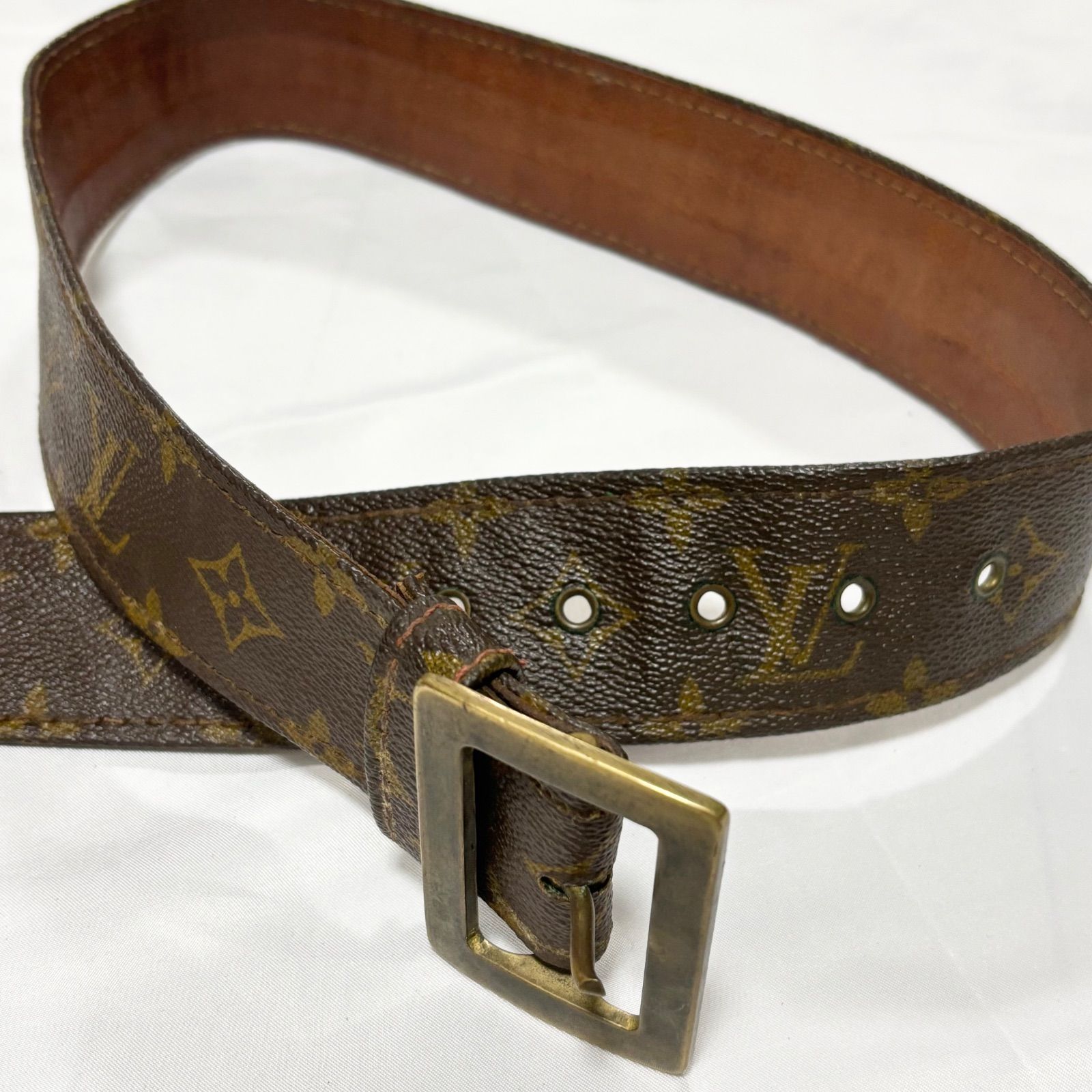 送料無料 Louis Vuitton|ルイヴィトン|ベルト|モノグラム|ブラウン|金具ゴールド|ブラウン×ゴールド| 品