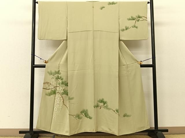 平和屋着物□訪問着 刺繍 松に藤 金彩 正絹 逸品 BAAU3780hj 平和屋