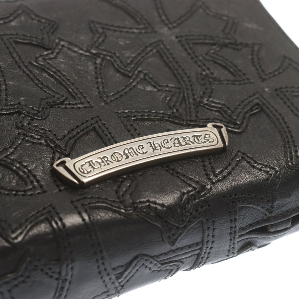 CHROME HEARTS (クロムハーツ) BANK ROBBER CEM CROSS PATCH セメタリークロスパッチ バンクローバー レザー  ジッピーウォレット 財布 ブラック - メルカリ