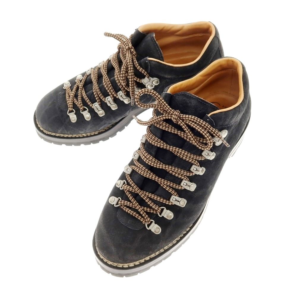 【中古】フラテッリジャコメッティ F.LLI Giacometti エレファントレザー ショート マウンテンブーツ ブラック【サイズ42】【メンズ】 中古】フラテッリジャコメッティ F.LLI Giacometti エレファントレザー