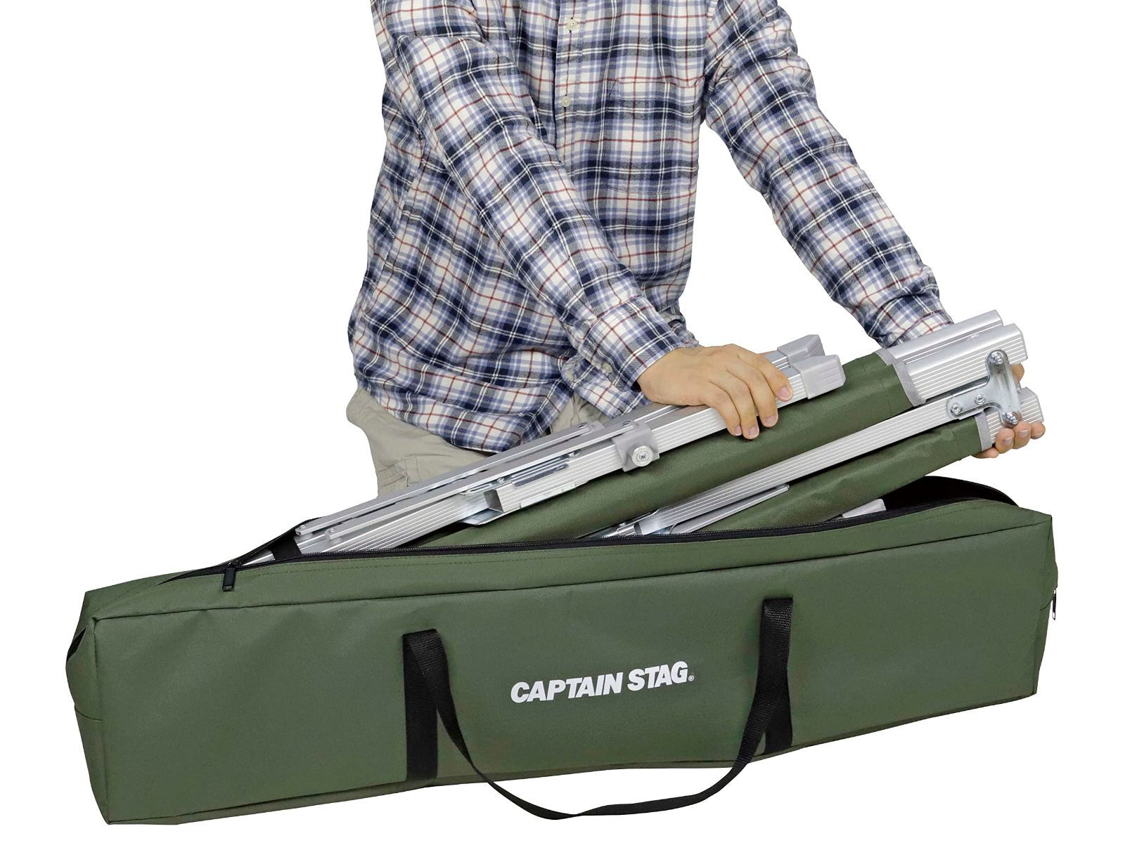 アウトドアベッド ベッド コット 簡単 フィールドGIベッド 耐荷重100kg 収納バッグ付き オリーブ UB-2009 OLIVEOS_COM_TR