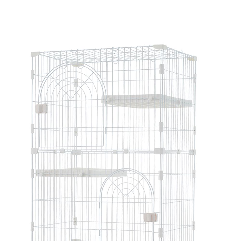 新品 キャットケージ キャットゲージ 3段 引き出しトレイ付き ホワイト